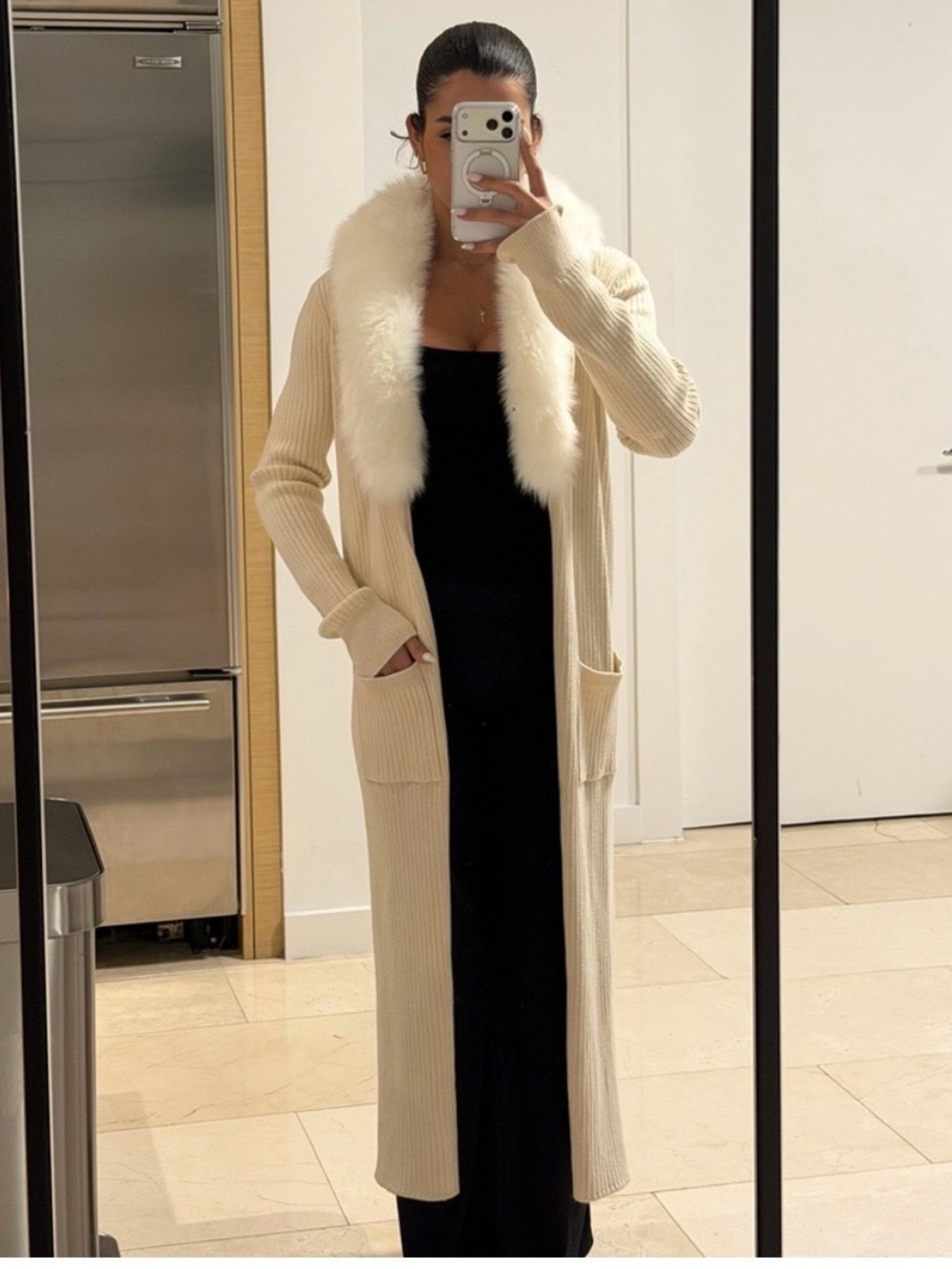Show me your mumu revolve long fur collar sweater